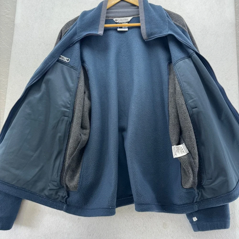 Columbia‎ Mens XL Core Interchange Fleece Jacket Blue Gray Full Zip Outerwear